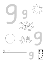 Druckvorlage für Zahl Nummer 9