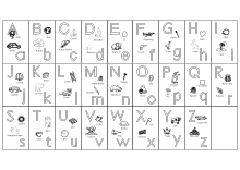 Alphabettafel zum Ausdrucken im A4 oder A3 Format