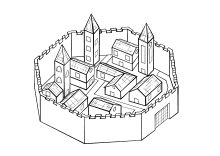 Dorf in den Ringmauern