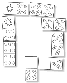 Bilder Domino-Steine zum Ausdrucken und Ausmalen