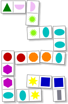 Farbige Domino Druckvorlage