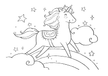 Ausmalbild Einhorn  Fabelwesen Einh\u00f6rner Unicorn