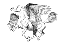 Malvorlage Pegacorn mit Flügel