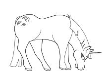Einhorn am Fressen