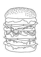 Malvorlagen Hamburger XXL mit Zwiebeln