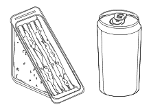 Dreieck-Sandwich und Dose