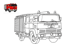 Vorlage ausmalen Feuerwehrwagen