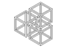 Ineinander verschachtelte 3D-Würfel