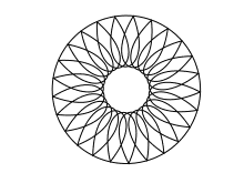 Geometrische Blume im Kreis