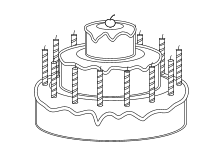 Birthday Torte mit Kerzen