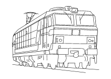 Ausmalbilder Zug Elektro-Lokomotive