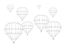 Ausmalbild Ballonfahrer Heissluftballone