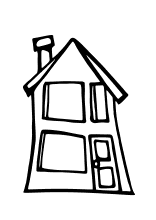 Ausmalbild einfaches Haus