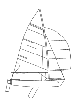 Ausmalbild Segeljacht segeln
