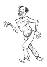 Ausmalbild rennender Zombie