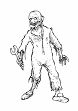 Malvorlage Handwerker Zombie