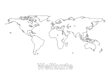Vorlagebild Weltkarte ausmalen