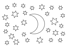 Malvorlage Sternenhimmel Mond