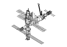 Ausmalbild Internationale Raumstation