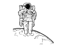 Astronaut vor der Erde