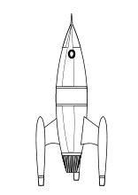 Ausmalbild Rakete