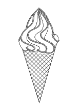 Ausmalbild Softeis, Glace