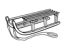 Ausmalbild Holzschlitten