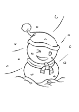 Kleiner Schneemann mit Nikolaus Mütze
