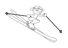 Comic Skifahrer
