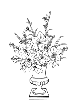 Vase mit Blumen - Karte zum Ausdrucken