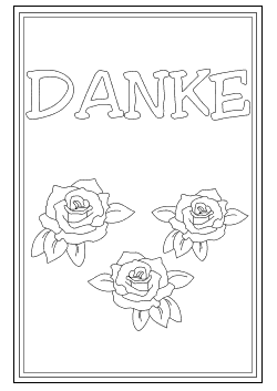 Dankeskarte mit drei Rosen