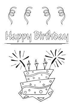 Happy Birthday Karte mit Torte