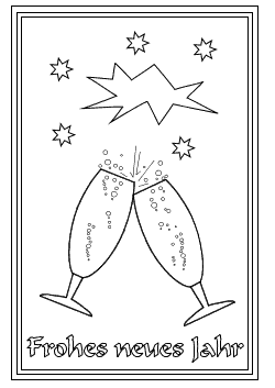 Neujahrskarten Ausdrucken Und Ausmalen Kostenlose