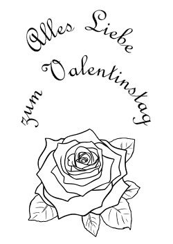 Alles  Liebe zum Valentinstag mit Rose
