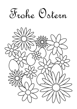 Osterkarte mit eier und Blumen