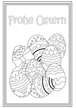 Osterkarte mit Ostereier und Rahmen