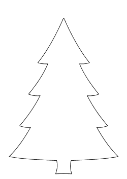 Weihnachtskarten-Vorlage mit einem Christbaum zum ausmalen und selber schmücken
