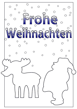 Weihnachtskarte mit dem Weihnachtsmann und seinem Rentier