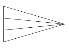 Wimpel mit in der Spitze zusammenlaufenden Linien