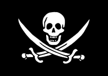 Piratenflagge, Totenschädel mit gekreuzten Schwertern