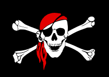 Piratenwimpel zum Ausdrucken drei Stück auf einer A4-Seite