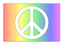 Regenbogenflagge mit Friedenszeichen