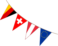 Fahnen, Flaggen, Wimpel von Deutschland Österreich und der Schweiz ausdrucken