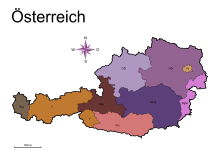 Lernvorlage Bundesländer Österreich mit Bundeshauptstädten