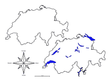 Vorlage Landesgrenzen und Seen Schweiz