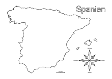 Lernvorlage Landesgrenzen Spanien