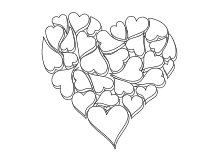 Herz aus Herzformen gezeichnet 3D