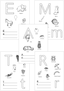 ABC-Lernheft für Kinder im Vorschulalter und in der ersten Klasse.