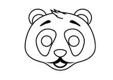 Pandabär-Kopf