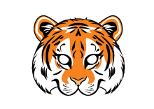 Tiger Gesichtsmaske farbig